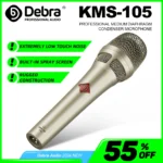 Debra Recording Microphone Wired KMS105 Handheld Microphone with 48V Power Supply, Professional High-Quality Sound Quality