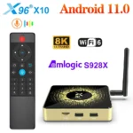 X96 X10 Amlogic S928X-J TV Box 8GB RAM 64GB ROM Support 8K USB3.0 Wifi6 BT1000M LAN Google Voice Input Set Top Box
