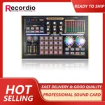 GAX-N8 Professional Recording Soundcard PC Mobile Phone Live Broadcast Sound Card Mixer Set Support 48V Mic PhPodcast Equipment