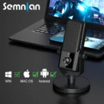 SEMNLAN USB Microphone For Recording and Streaming On PC, Mac, Headphone Output and Mute Button, Noise reduction Mic Metal MK-2