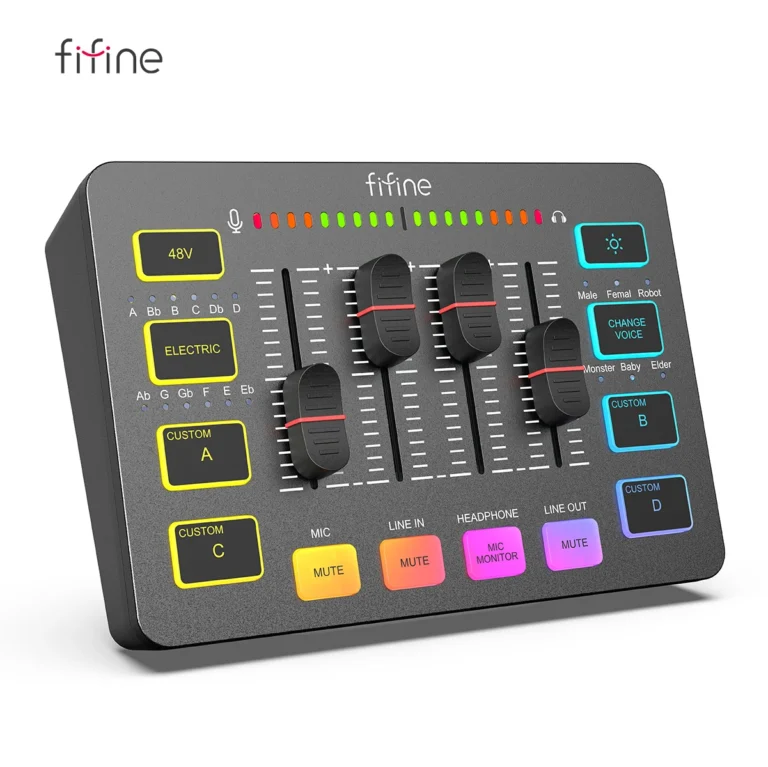 FIFINE USB Gaming Mixer With XLR Microphone Interface,48V Phantom Power,RGB, Sound Card for Podcasting Streaming AmpliGame SC3 — AliExpress 44 — Color : SC3 — Ships From : CHINA